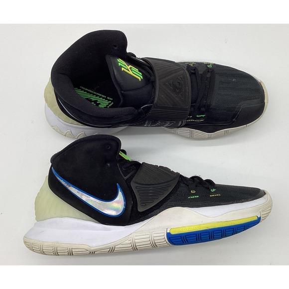 NIKE KYRIE 6 DYNAMIC YELLOW SHUTTER SHADES BLACK SOARL BLUE BQ4630-004 Men's 9.5 - Picture 1 of 9
